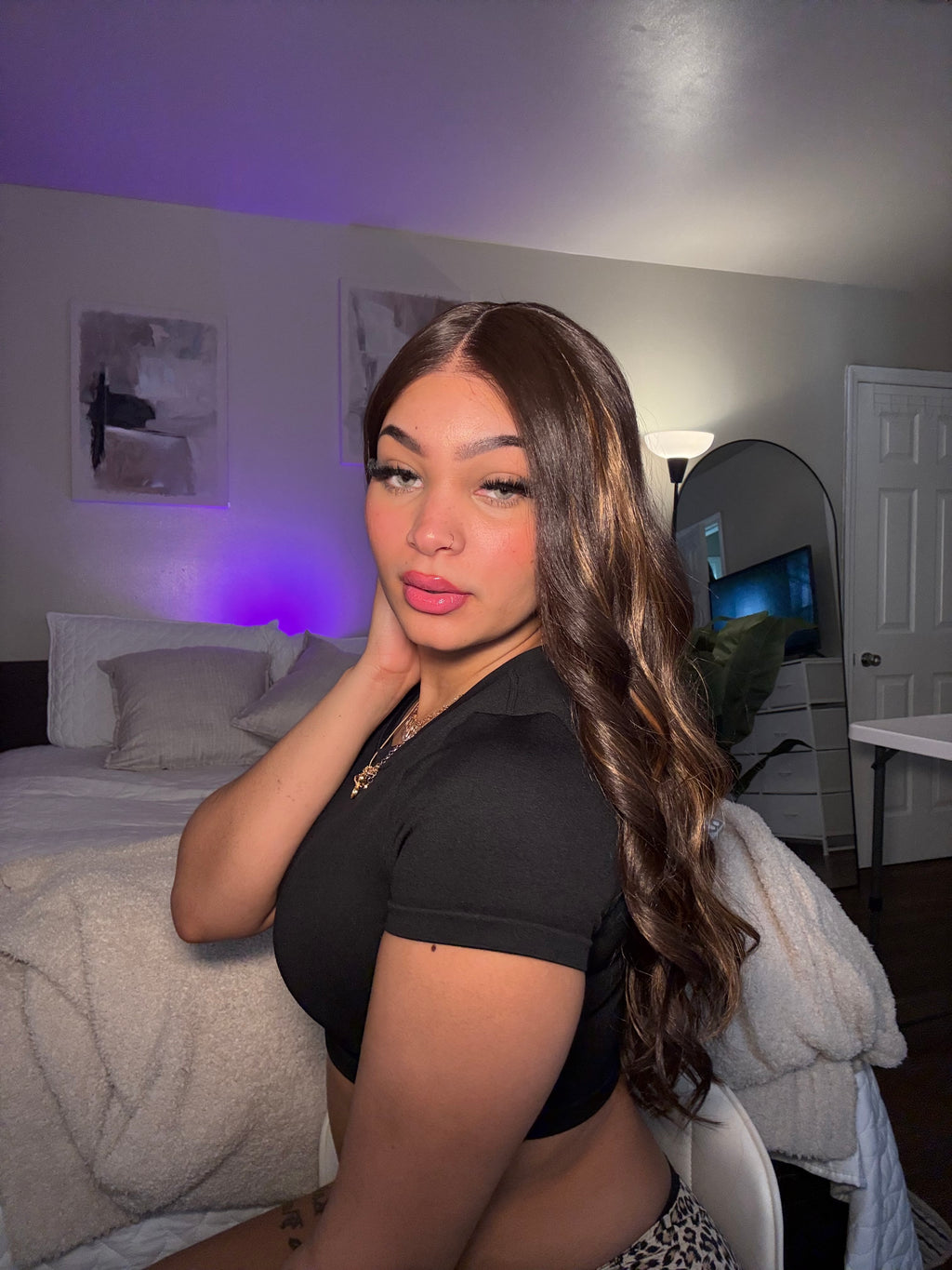 Middle Part Loose Wave Wig Curly Hair Glueless Ready to Wear Blend Hair Wig