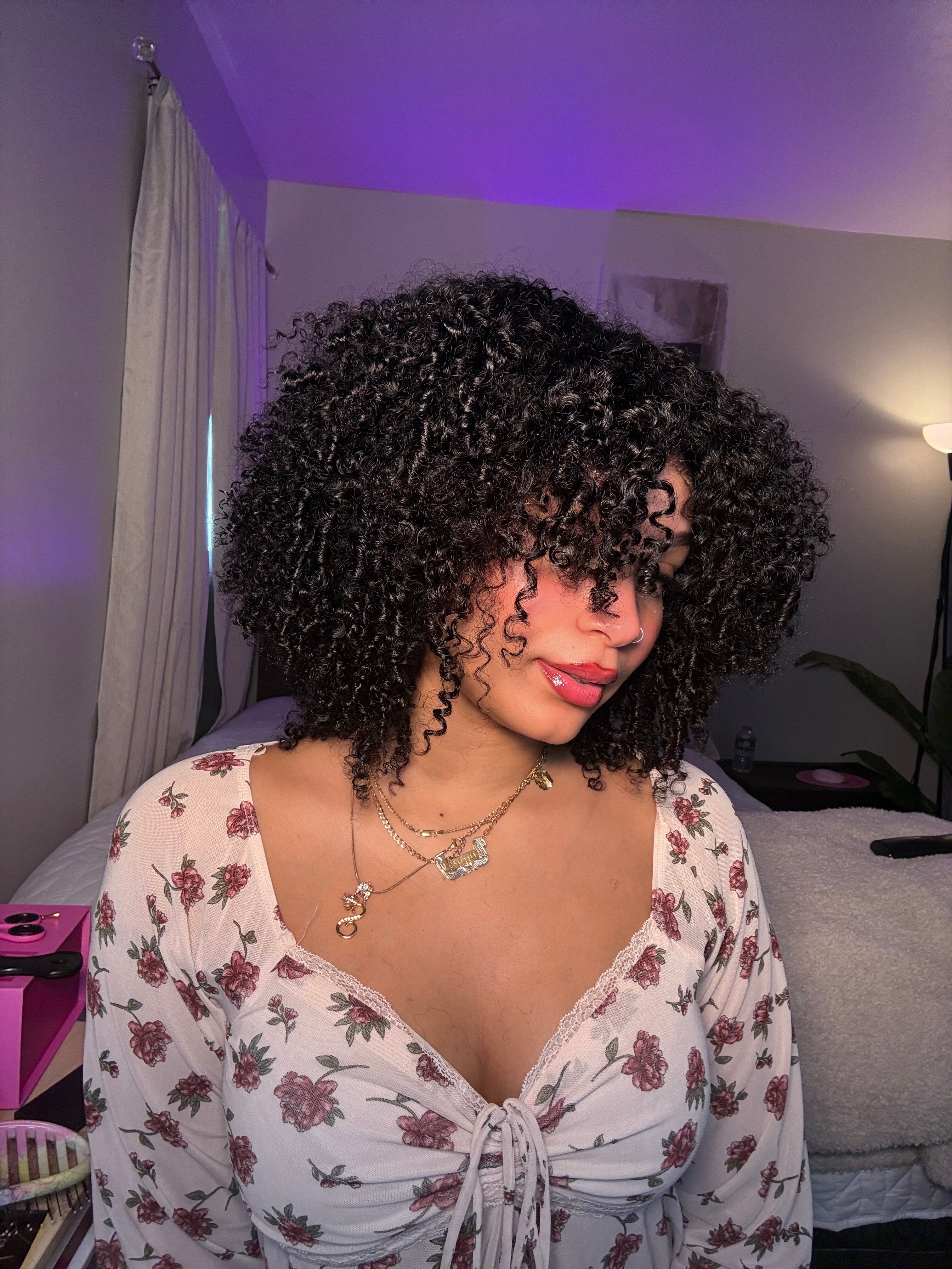 Density Afro Kinky Curly Wig with Burmese Curly Layer Pre Bleached Glueless 7x5 HD Lace Closure  with Drawstring Pre Plucked Natural Hairline Beginners Friendly