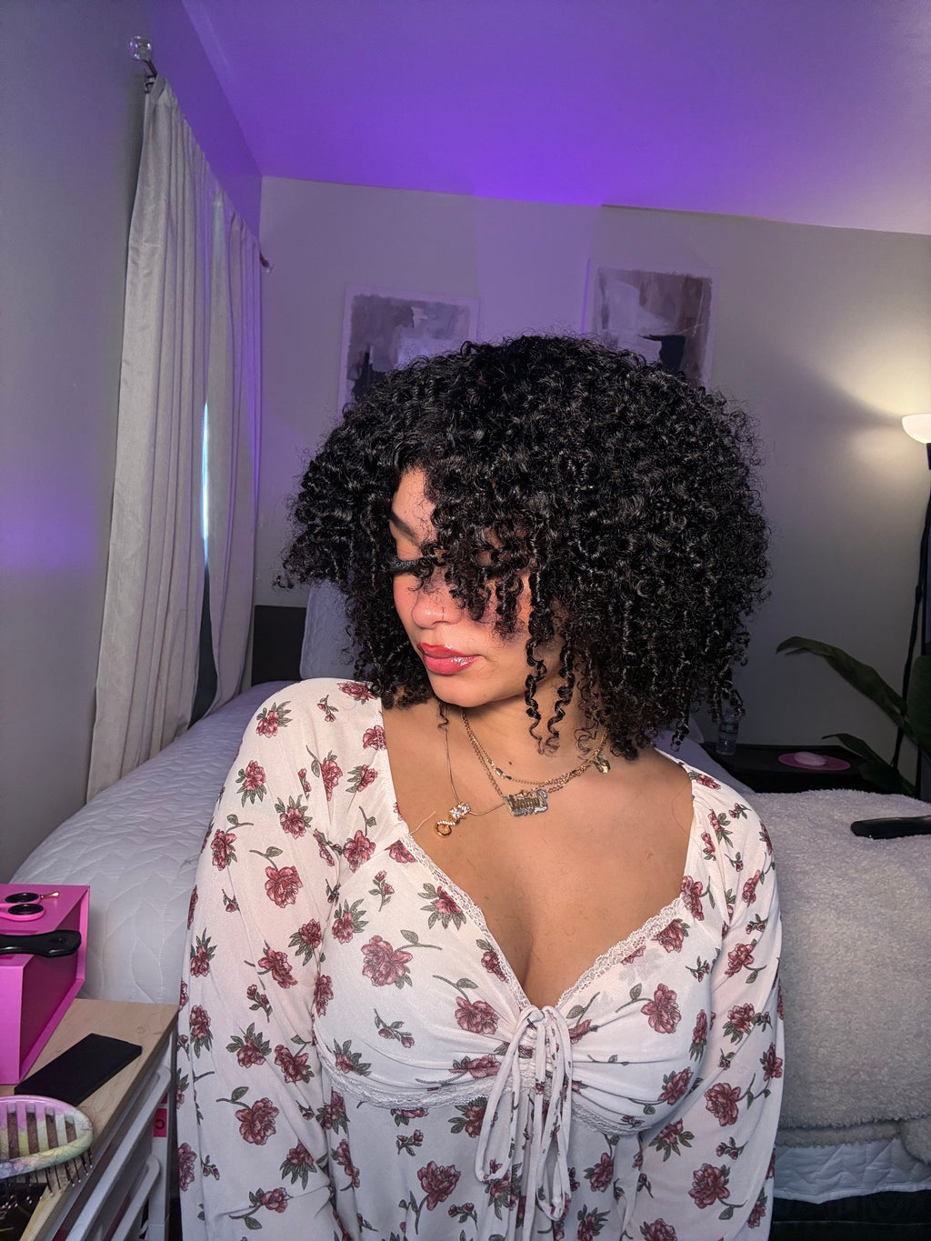 Density Afro Kinky Curly Wig with Burmese Curly Layer Pre Bleached Glueless 7x5 HD Lace Closure  with Drawstring Pre Plucked Natural Hairline Beginners Friendly