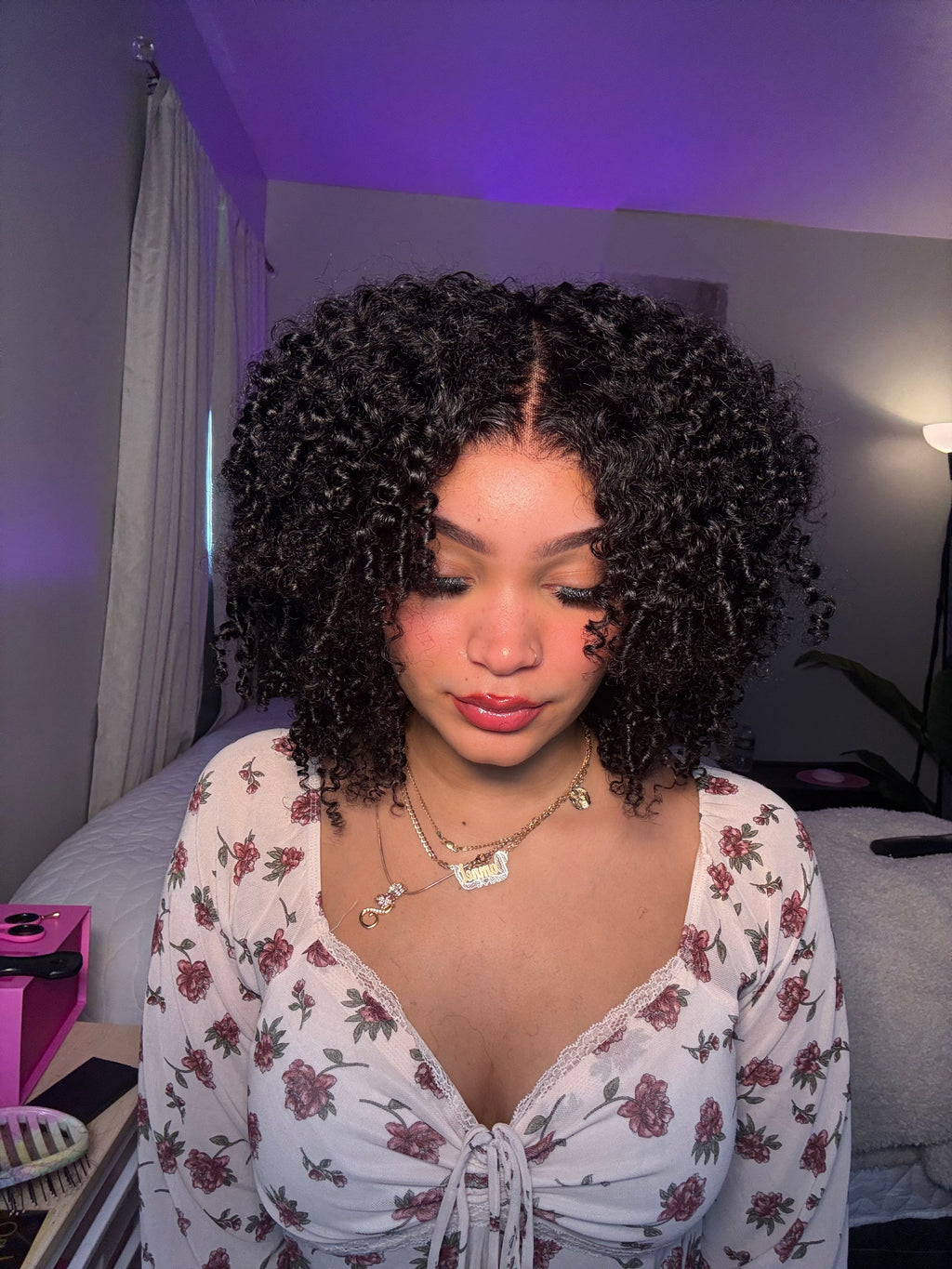 Density Afro Kinky Curly Wig with Burmese Curly Layer Pre Bleached Glueless 7x5 HD Lace Closure  with Drawstring Pre Plucked Natural Hairline Beginners Friendly