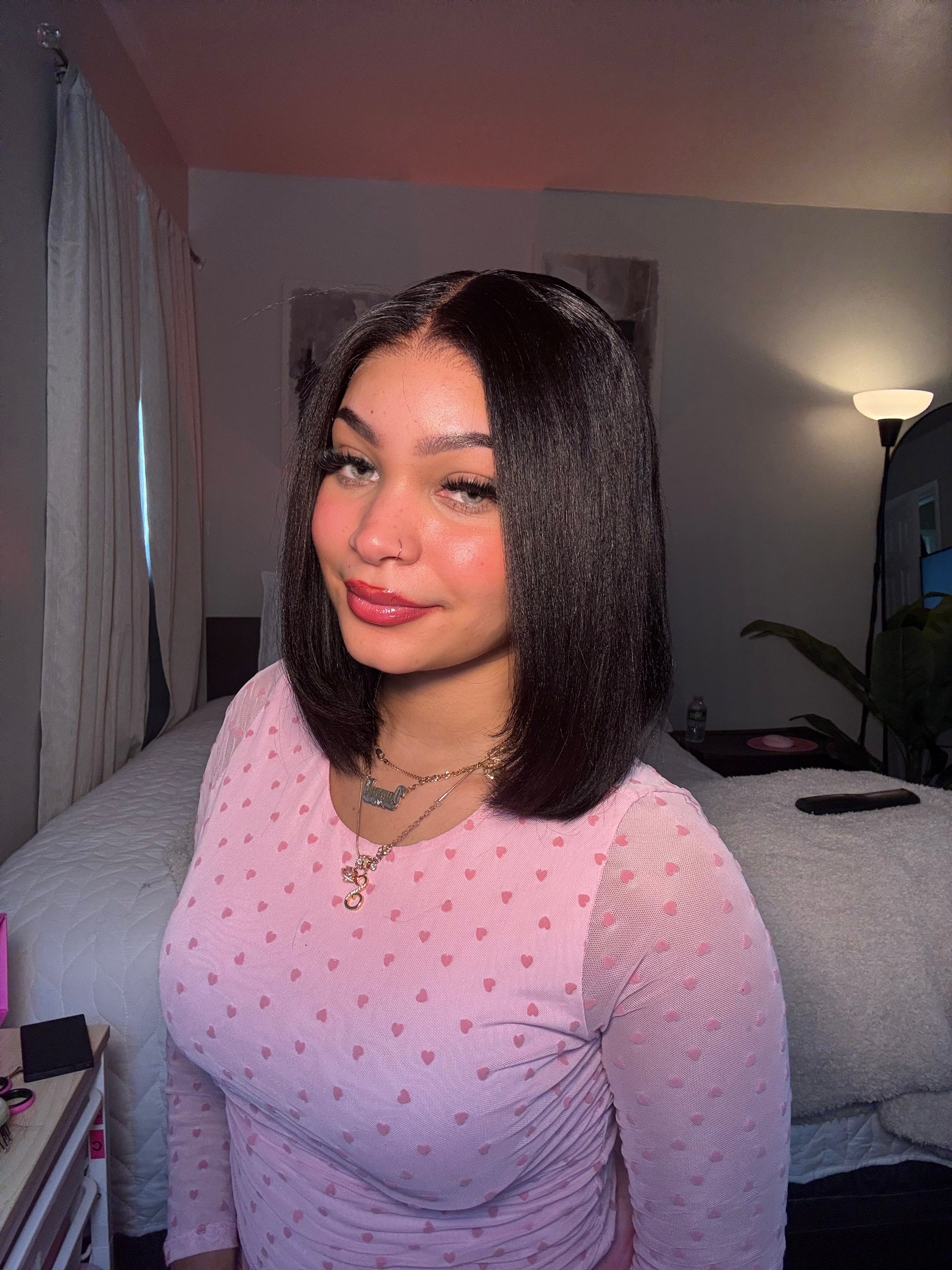 Glueless Yaki Straight Short Bob Wig with Drawstring Pre-cut 7x5 HD Lace  Wigs with Bleached Knots Beginner Friendly Natural Hairline