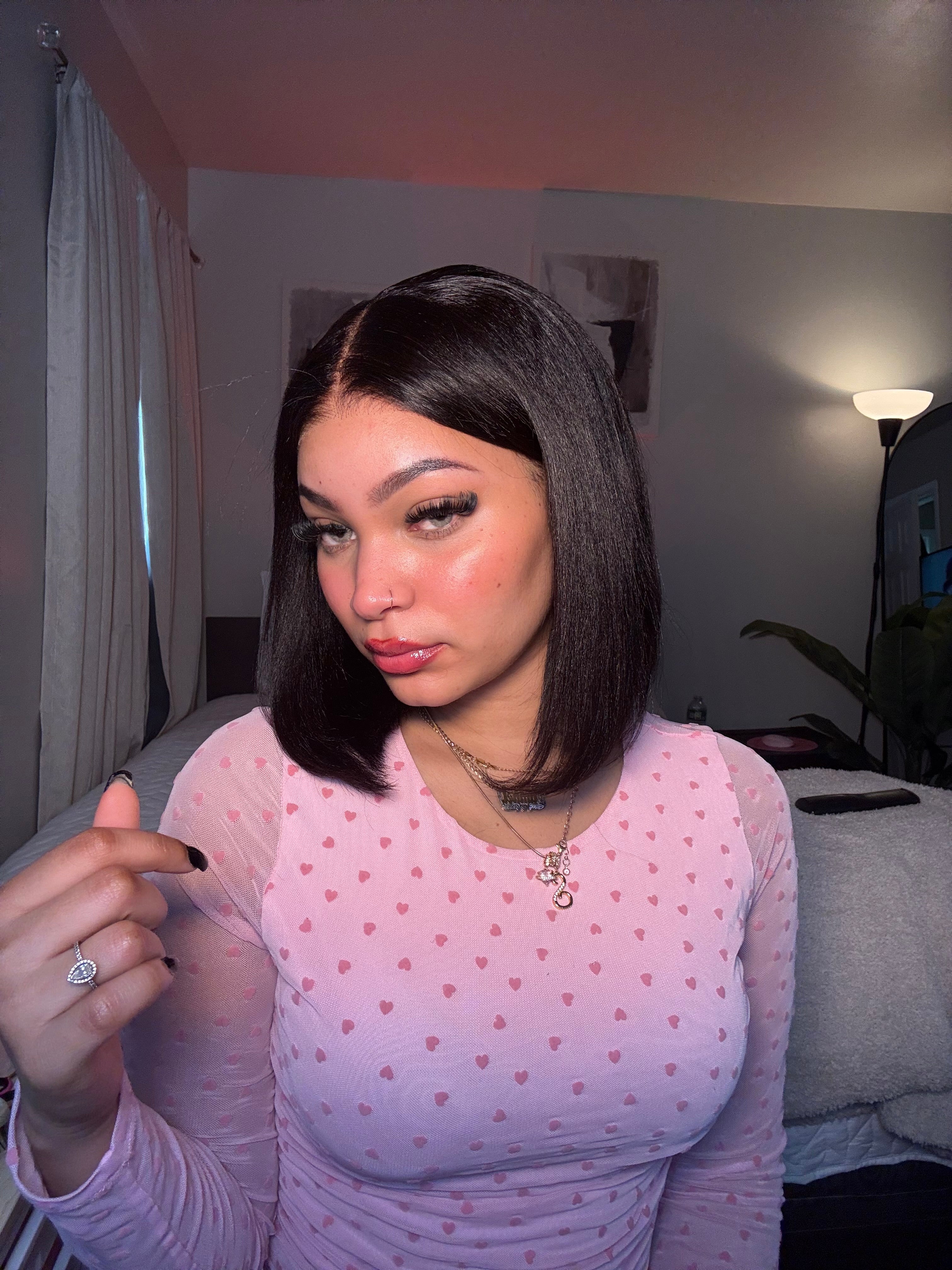 Glueless Yaki Straight Short Bob Wig with Drawstring Pre-cut 7x5 HD Lace  Wigs with Bleached Knots Beginner Friendly Natural Hairline