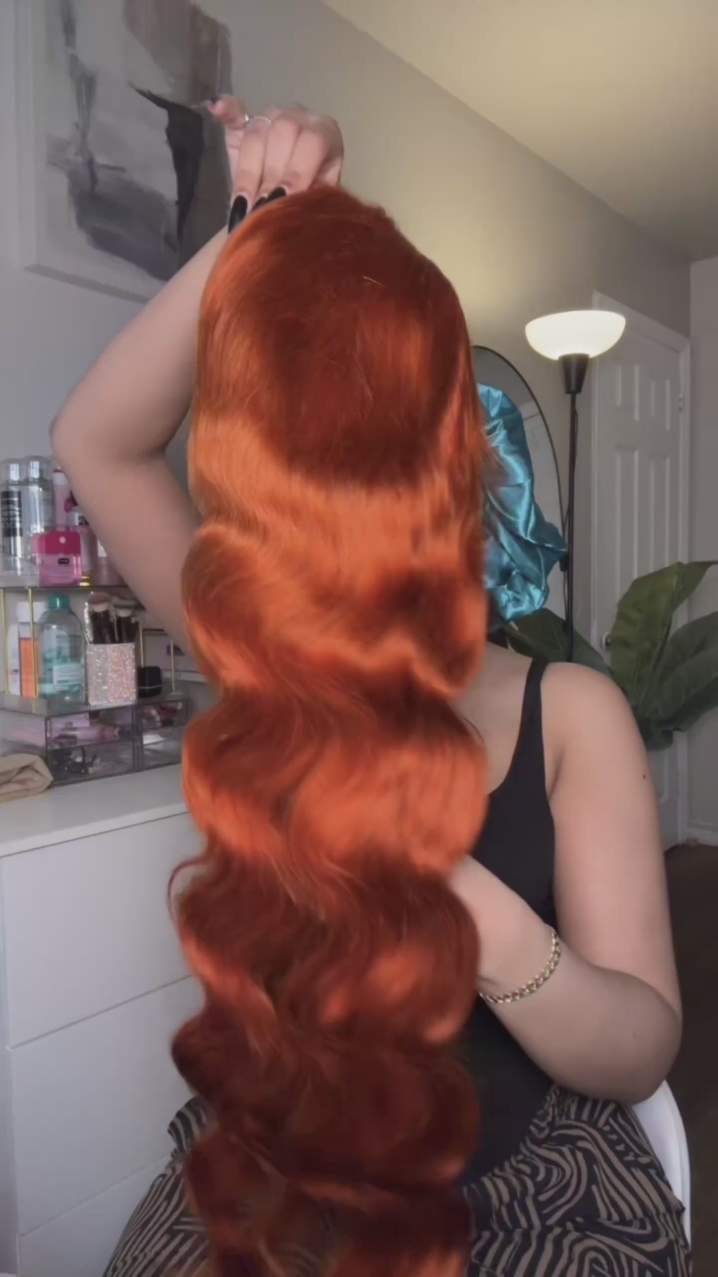 Orange Bodywave wig lace frontal
